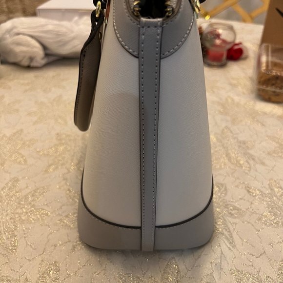 Ann Klein New Recruits satchel purse light gray NWT "read" - Picture 8 of 12